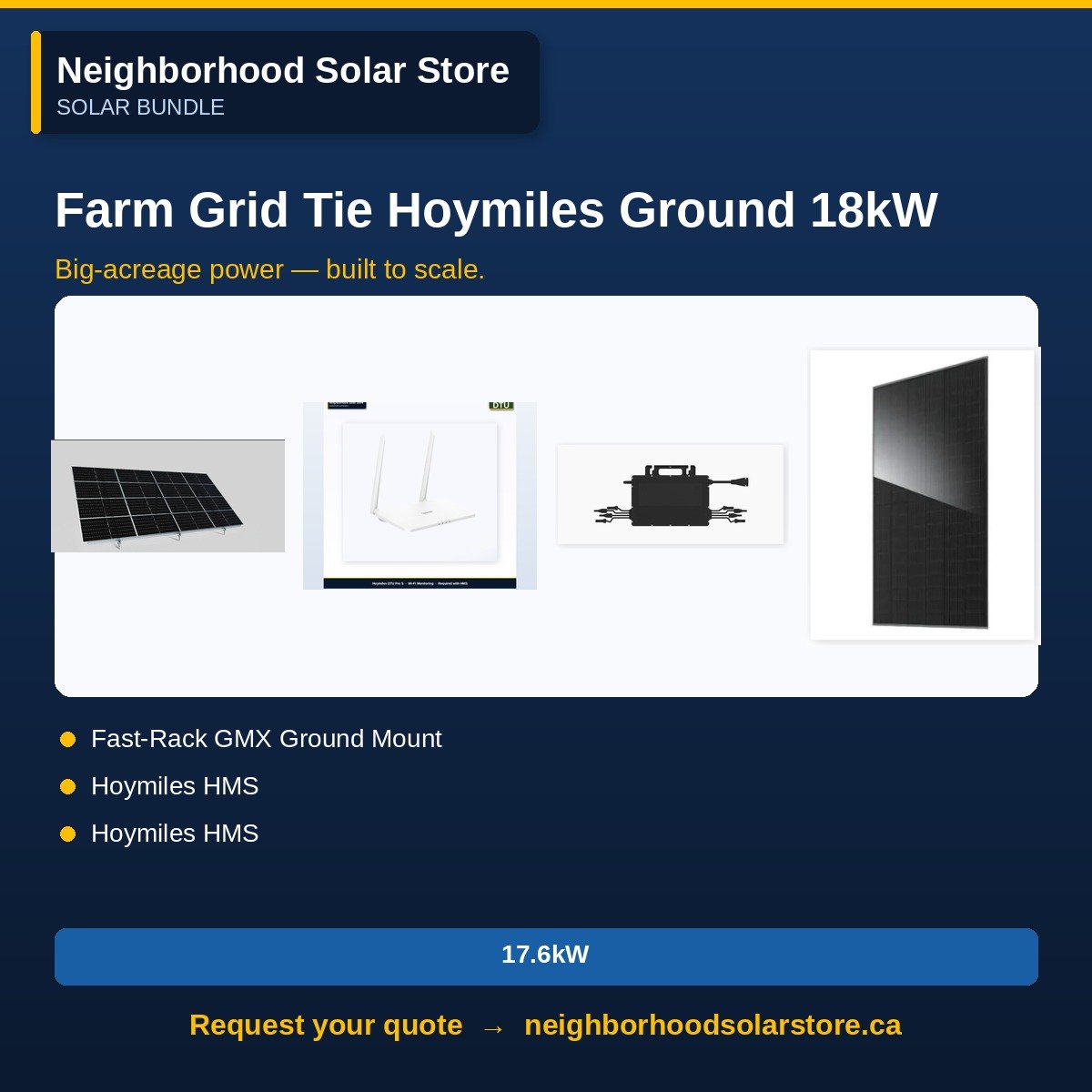 18kW Farm Grid-Tie System — Hoymiles Ground Mount