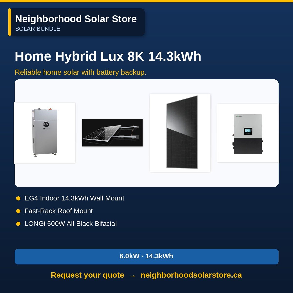LuxPower 8kW Home Hybrid System + 14.3kWh Battery