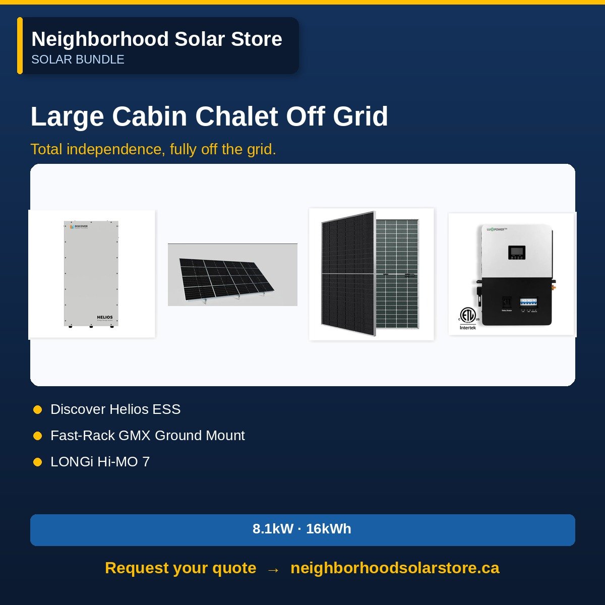 Large Cabin & Chalet Off-Grid System