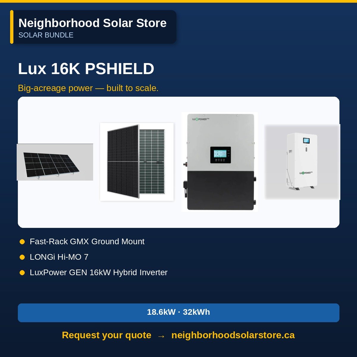 LuxPower 16kW Hybrid System + P-SHIELD Battery