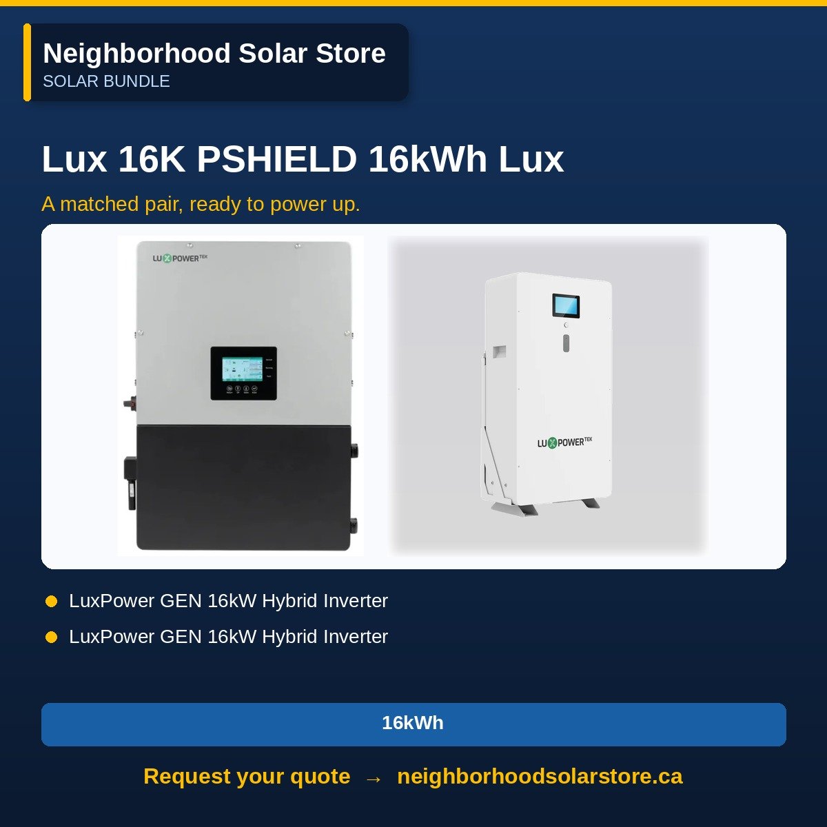 LuxPower 16kW Hybrid System + 16kWh P-SHIELD Battery