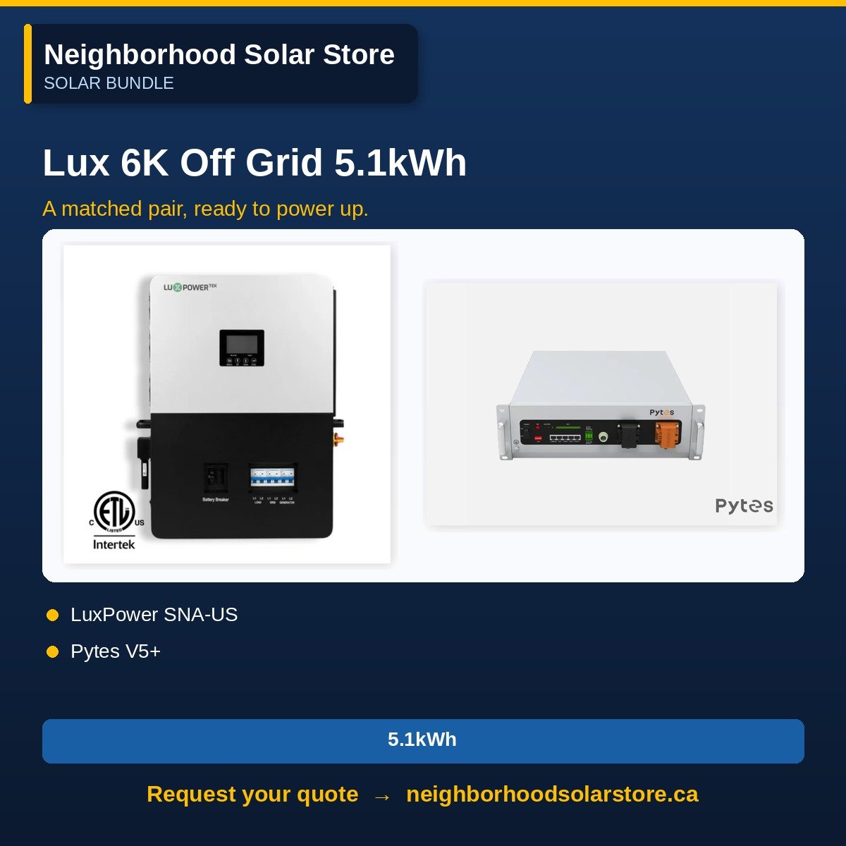 LuxPower 6kW Off-Grid System + 5.1kWh Battery