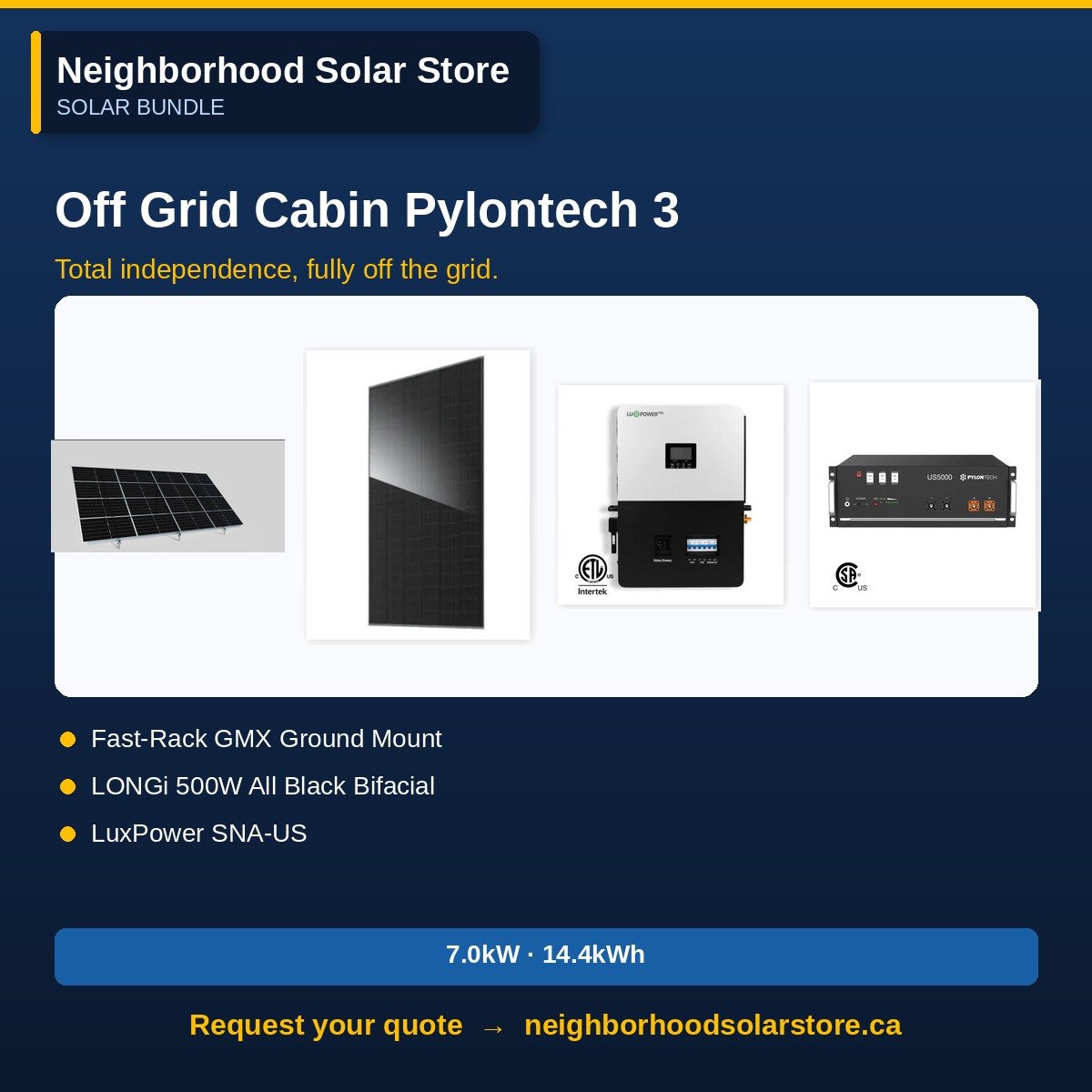 Off-Grid Cabin System — 3× Pylontech Batteries