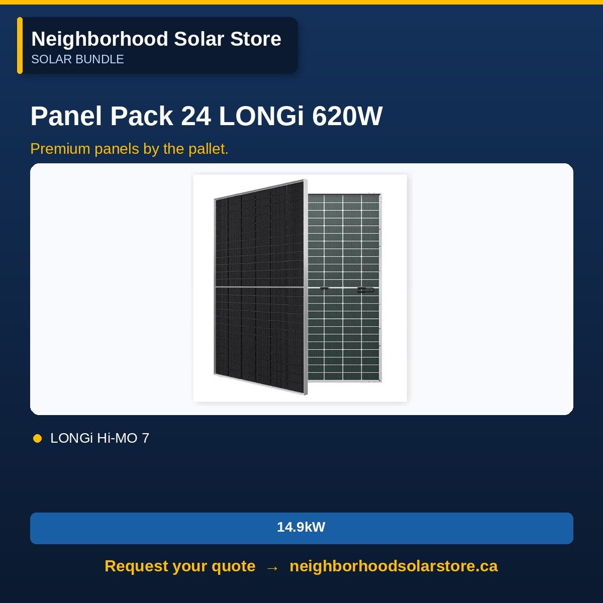 24-Panel Pack — LONGi 620W Bifacial