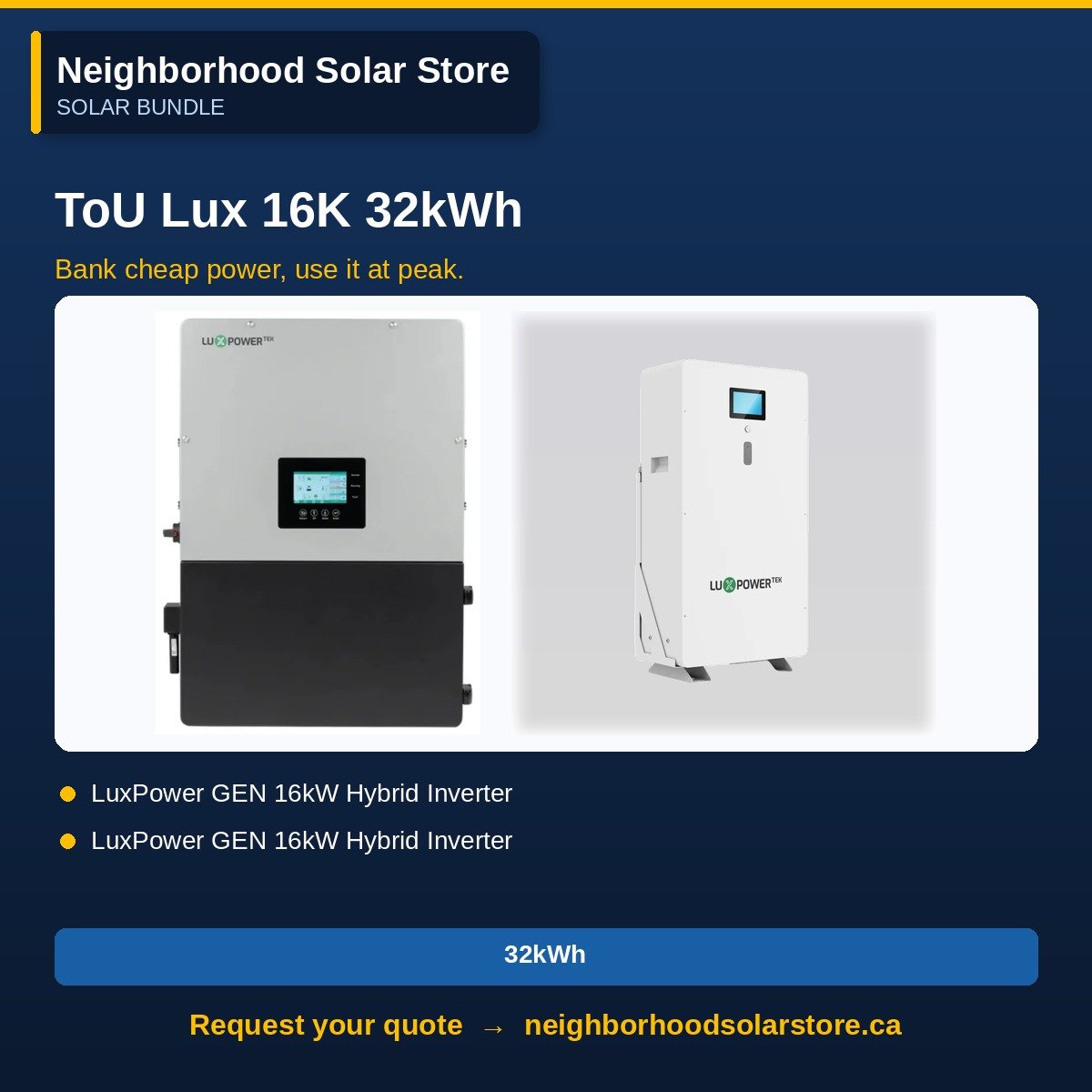 Time-of-Use System — LuxPower 16kW + 32kWh