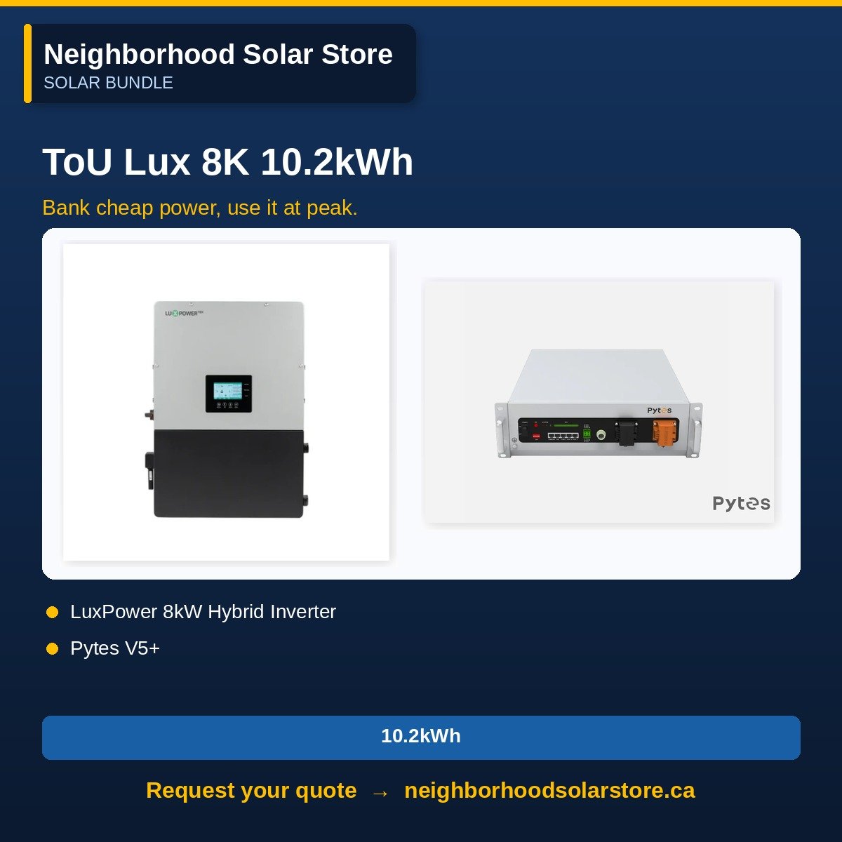 Time-of-Use System — LuxPower 8kW + 10.2kWh