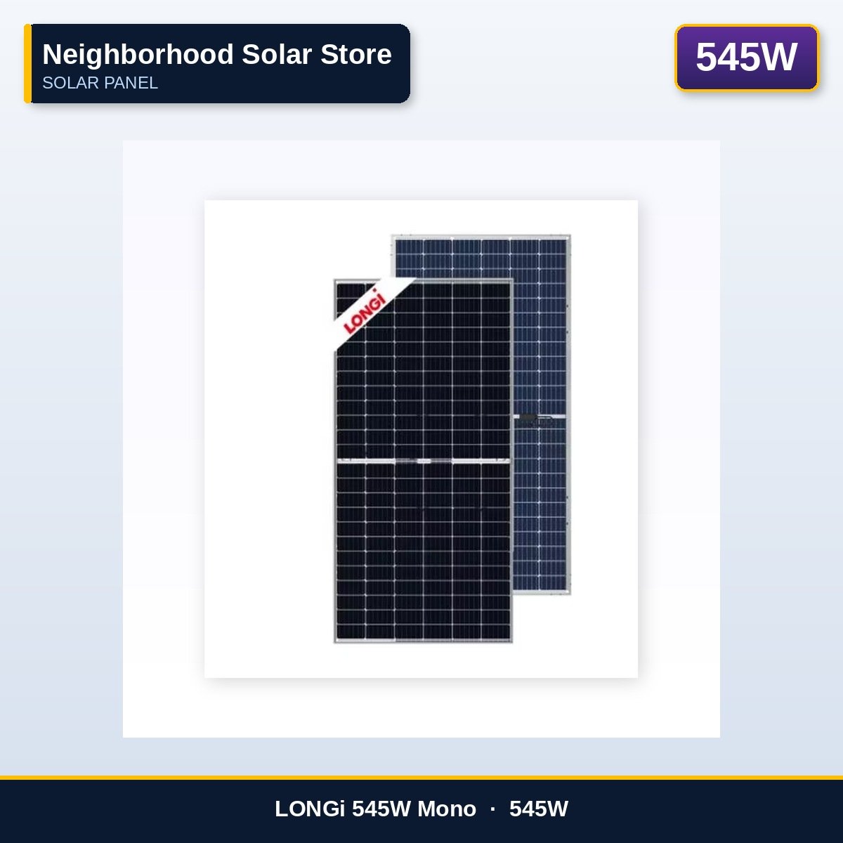 LONGi 545W Mono — Silver Frame (LS72-545M)