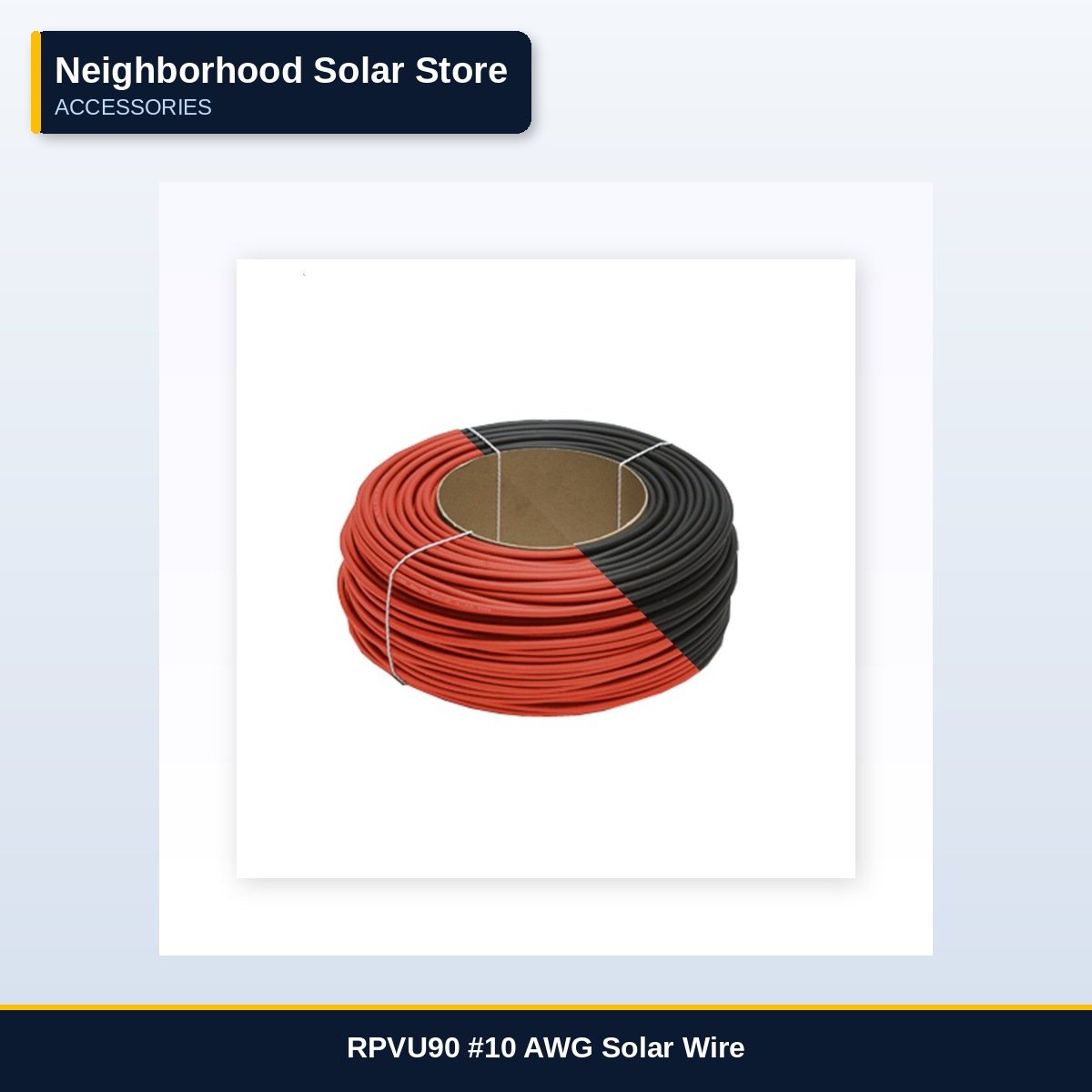 RPVU90 #10 AWG Solar Wire — 100-Metre Spool (Red or Black)