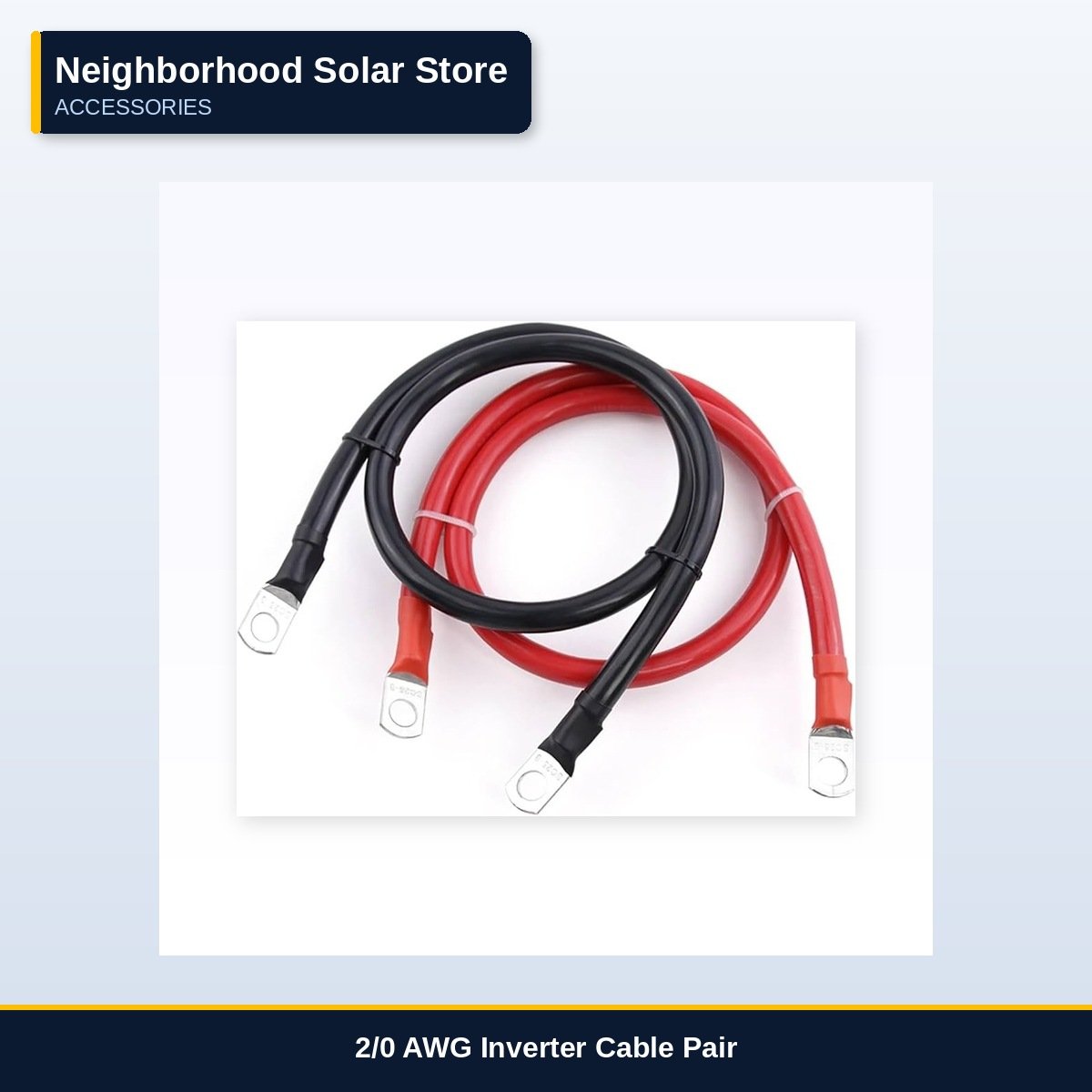 2/0 AWG Inverter Cable Pair — Pre-Made