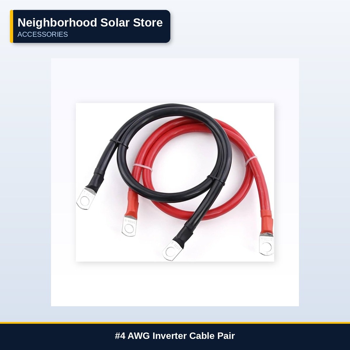 #4 AWG Inverter Cable Pair — Pre-Made